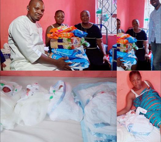  Lagos State Governor Sanwo-Olu Aide’s Hon Atewogboye Adebanji Adeoye Gifts Baby Materials, Cash to Mother of Quadruplet in Oshodi-Isolo Local Government.